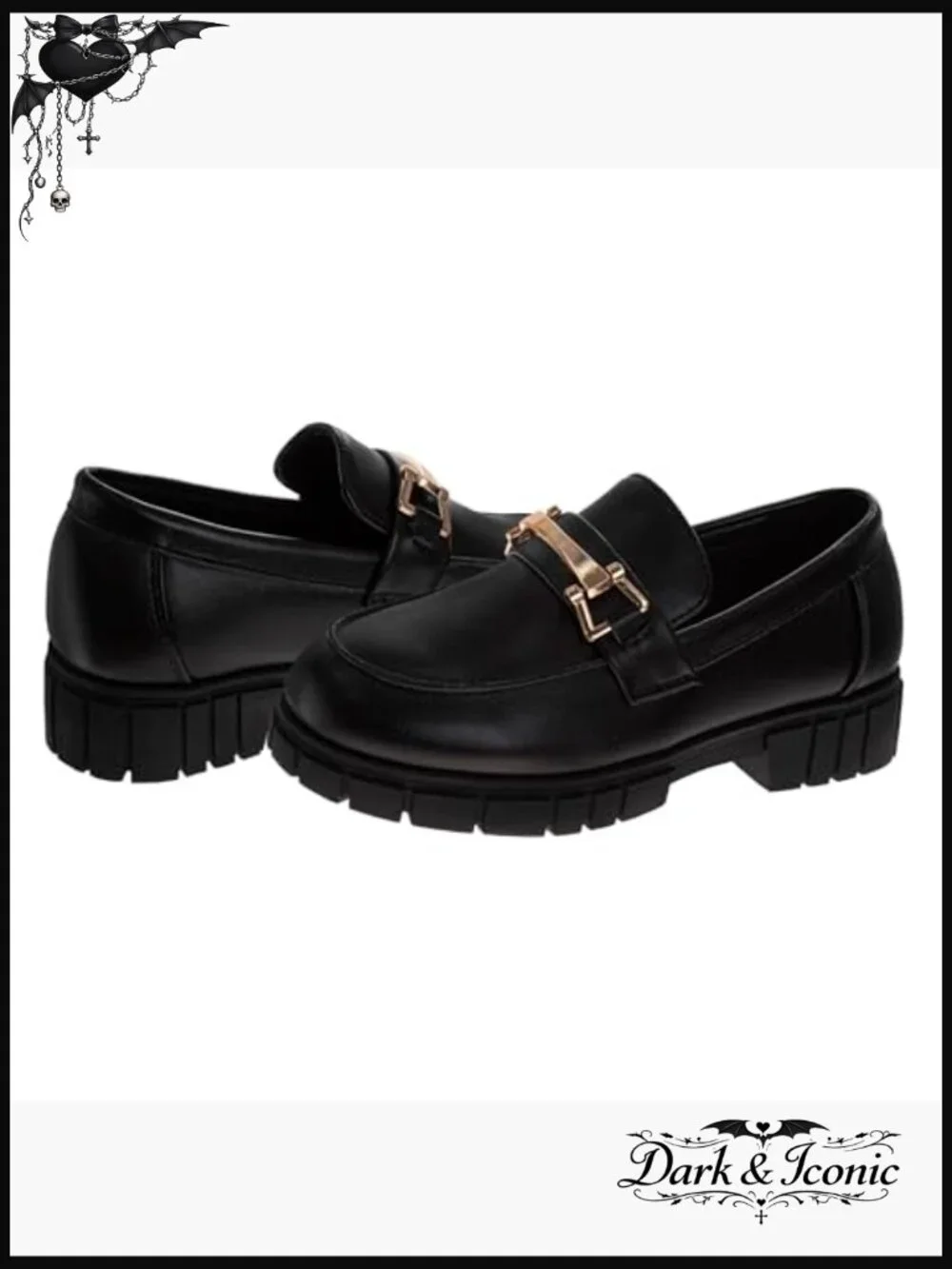 Girls Chunky Platform Loafers Faux Leather Slip On School Shoes